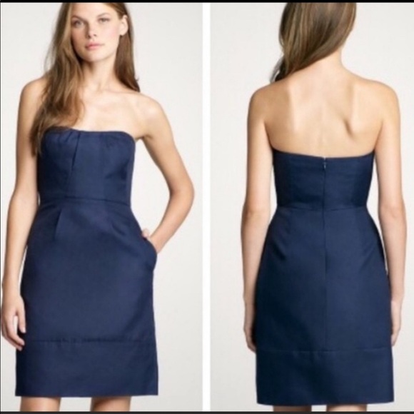J. Crew Erica Strapless Dress With Pockets Size 2 - Picture 2 of 12